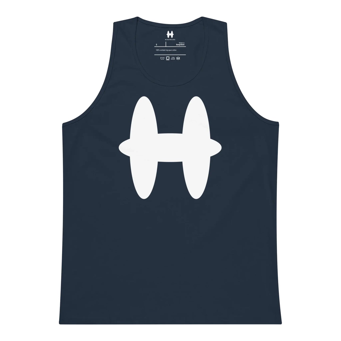 Tank Top in Navy, white H logo on chest.
