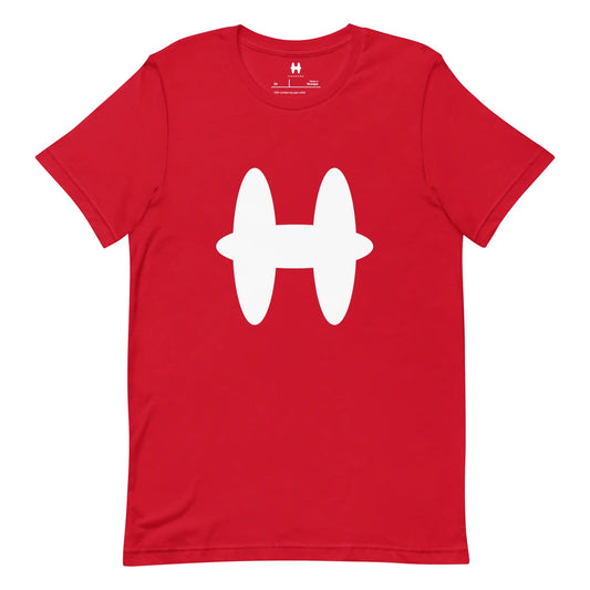 T-Shirt in Red, white H logo on chest.