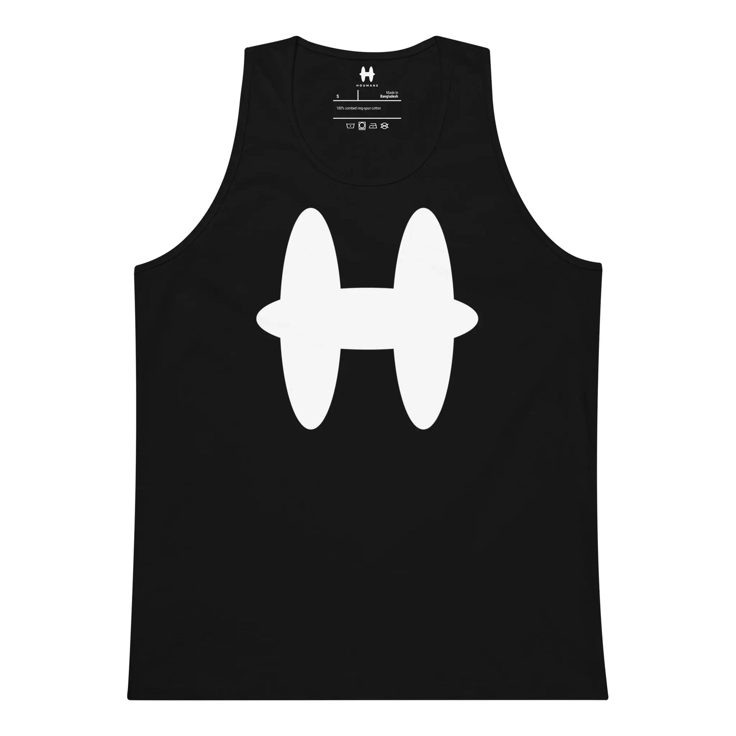 Tank Top in Black, white H logo on chest. 