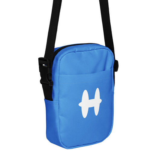 Small Crossbody bag with White H logo, in Columbia Blue.