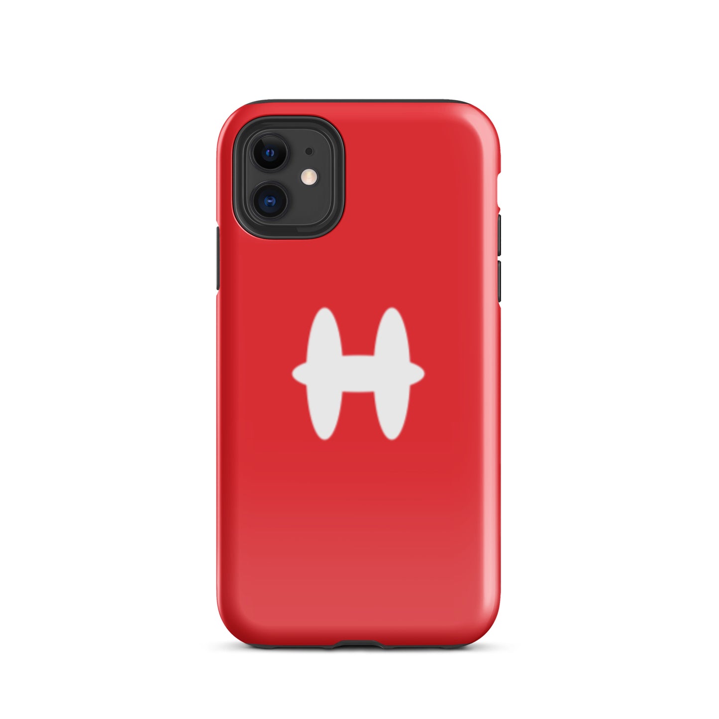 iPhone 11 Case Red, white H logo. 