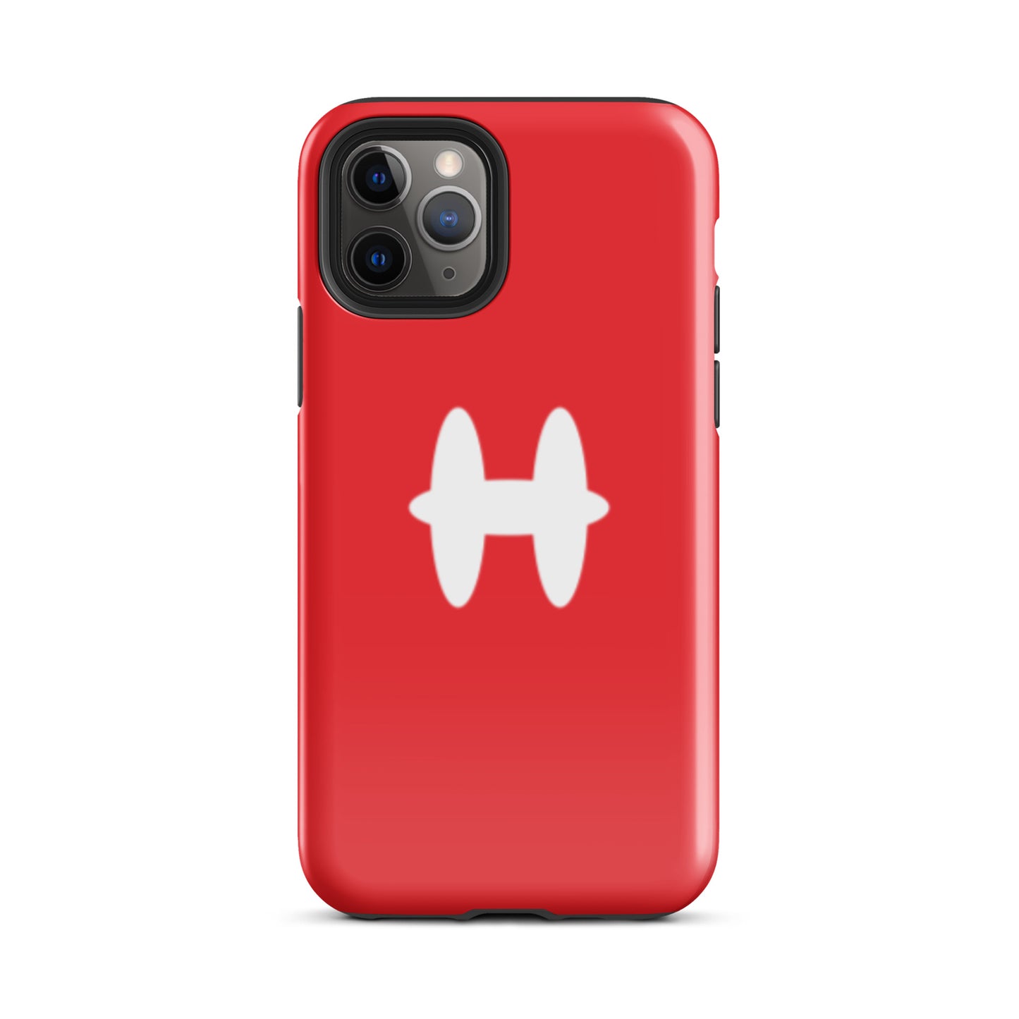 iPhone 11 Pro Red, white H logo. 