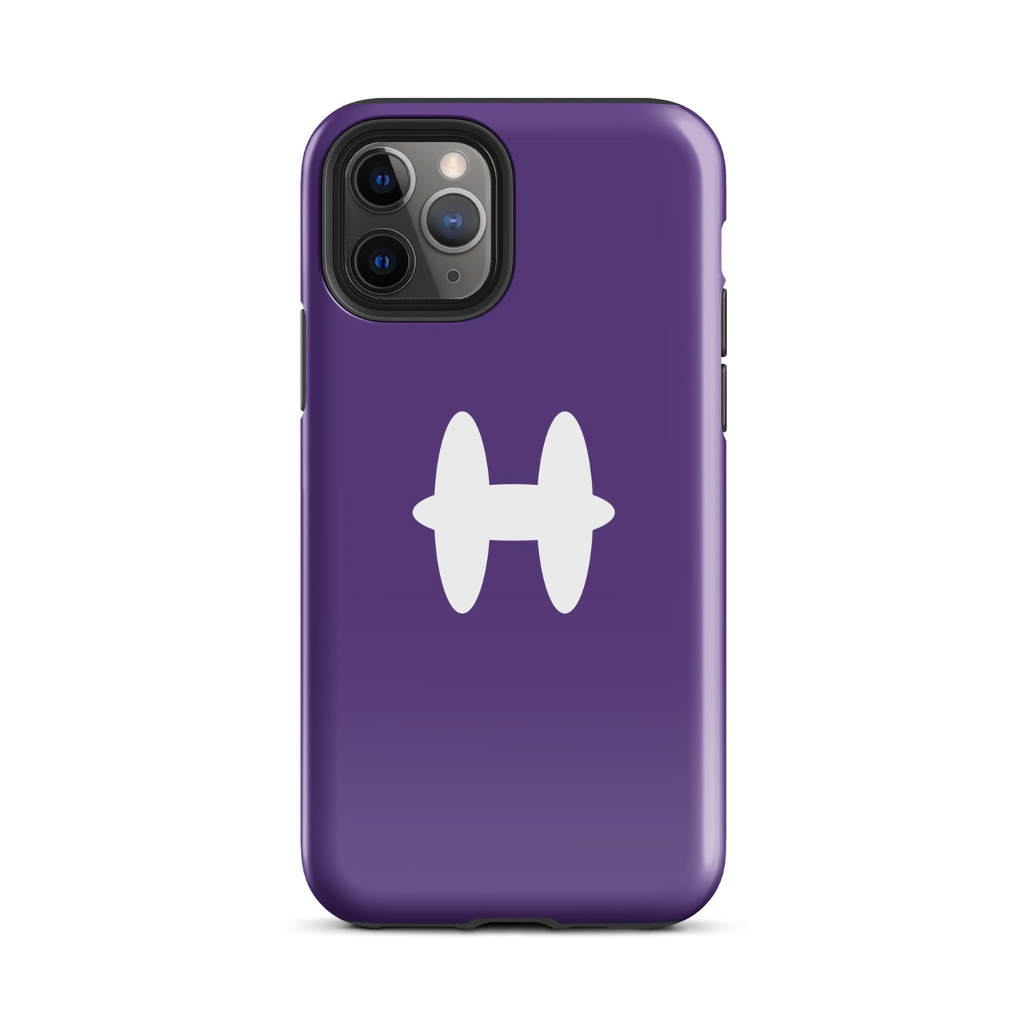 iPhone 11 Pro Case Purple, white H logo. 