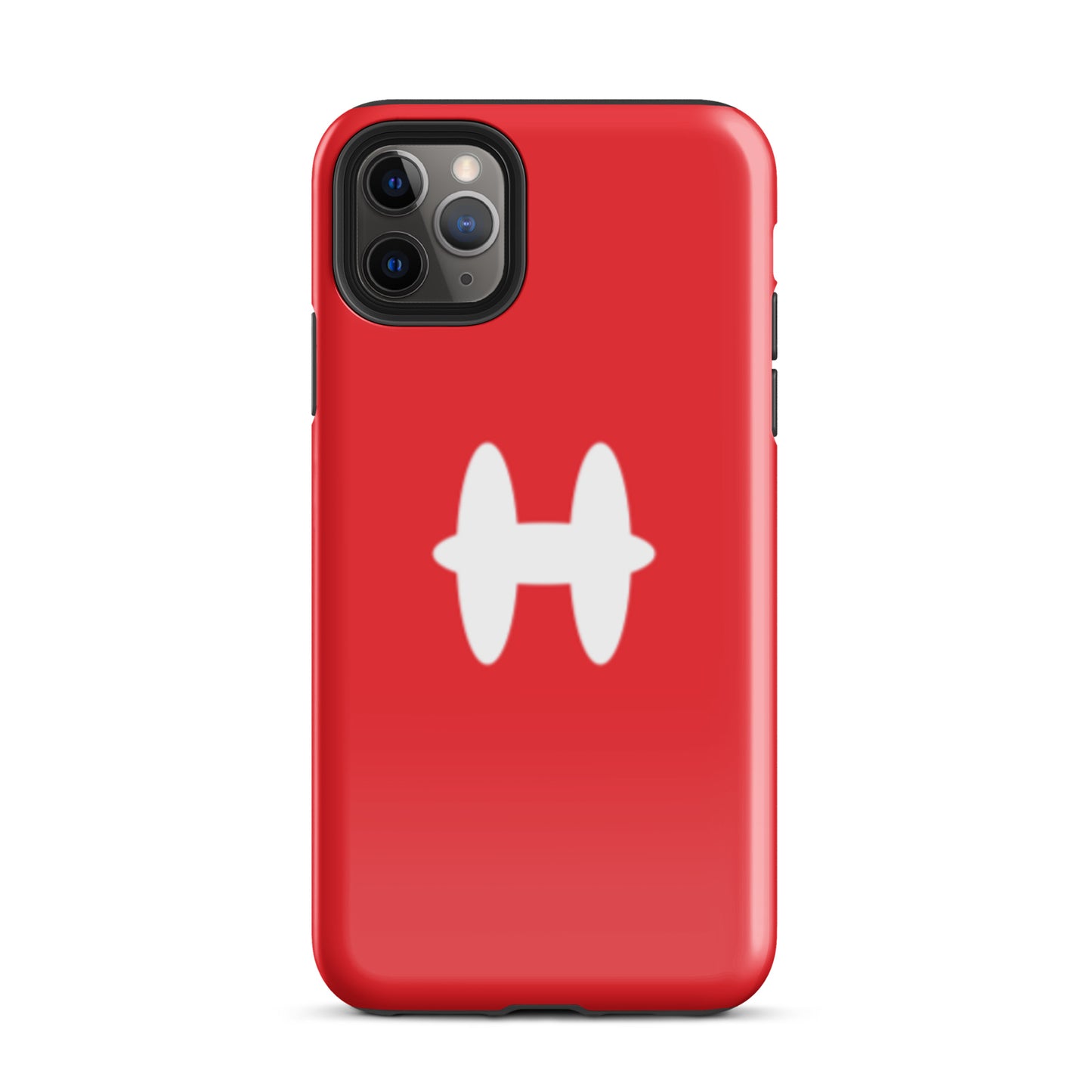 iPhone 11 Pro Max Case Red, white H logo. 