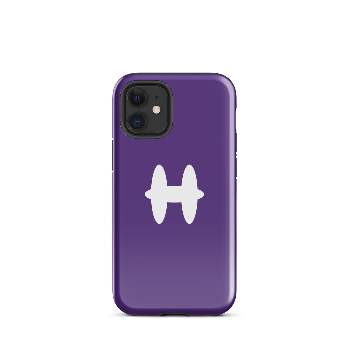 iPhone 12 mini Case Purple, white H logo. 