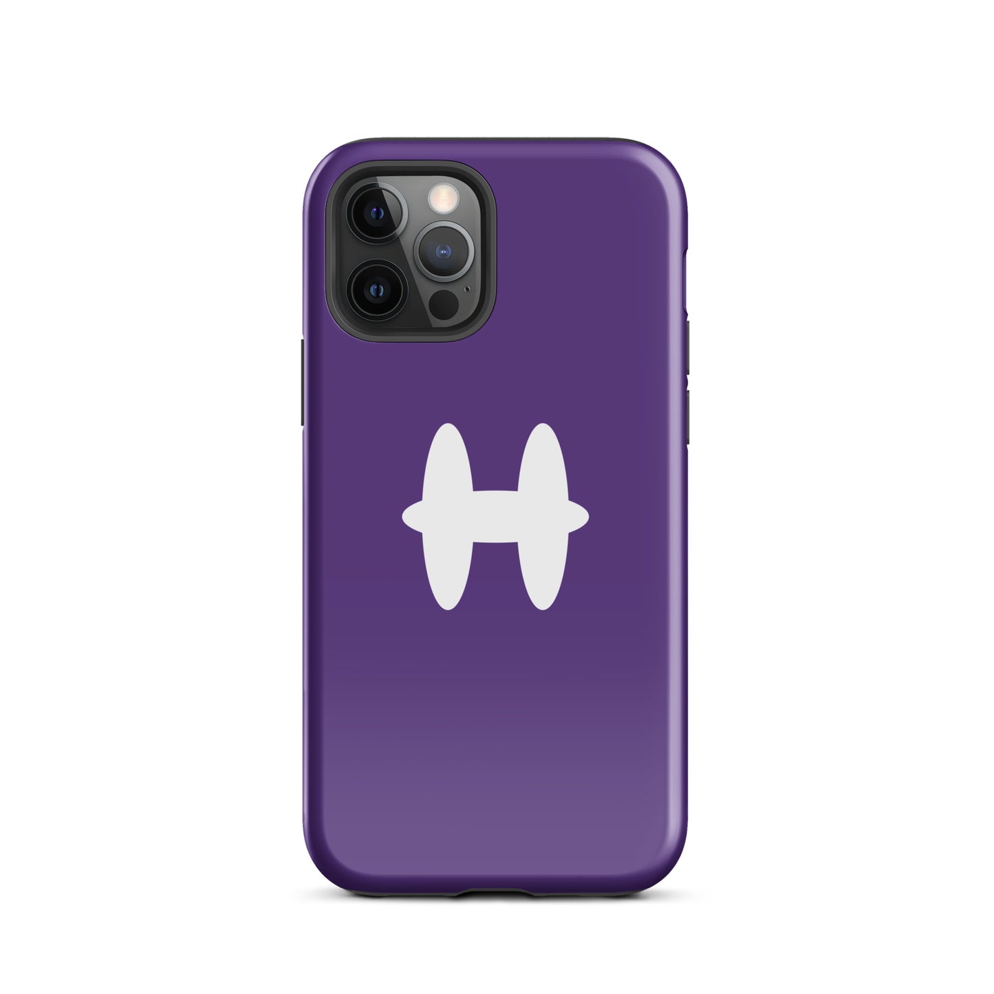 iPhone 12 Pro Case Purple, white H logo. 