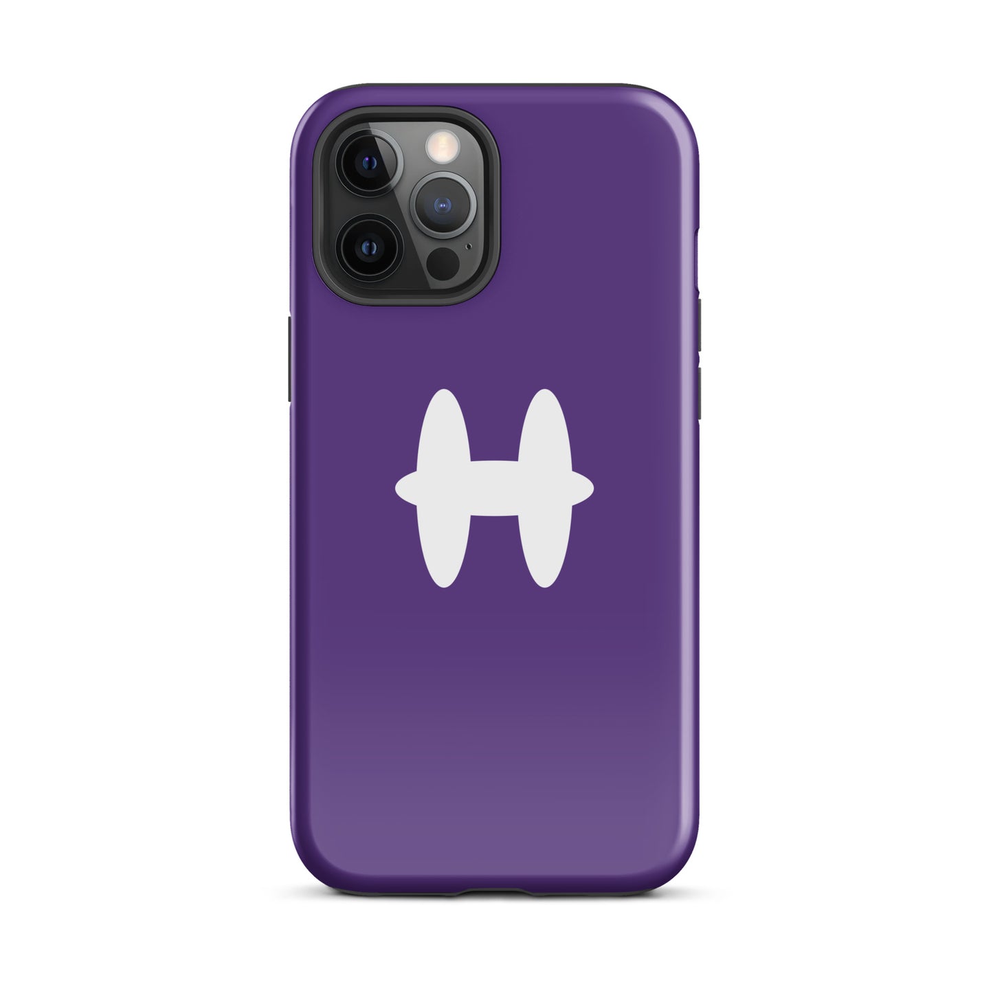 iPhone 12 Pro Max Case Purple, white H logo. 