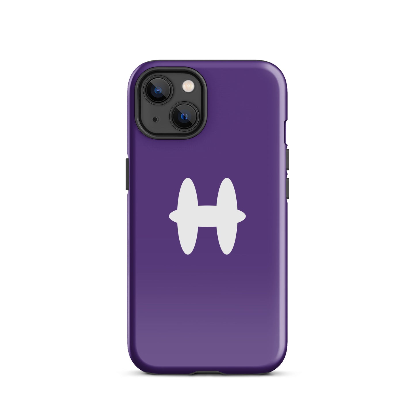 iPhone 13 Case Purple, white H logo. 