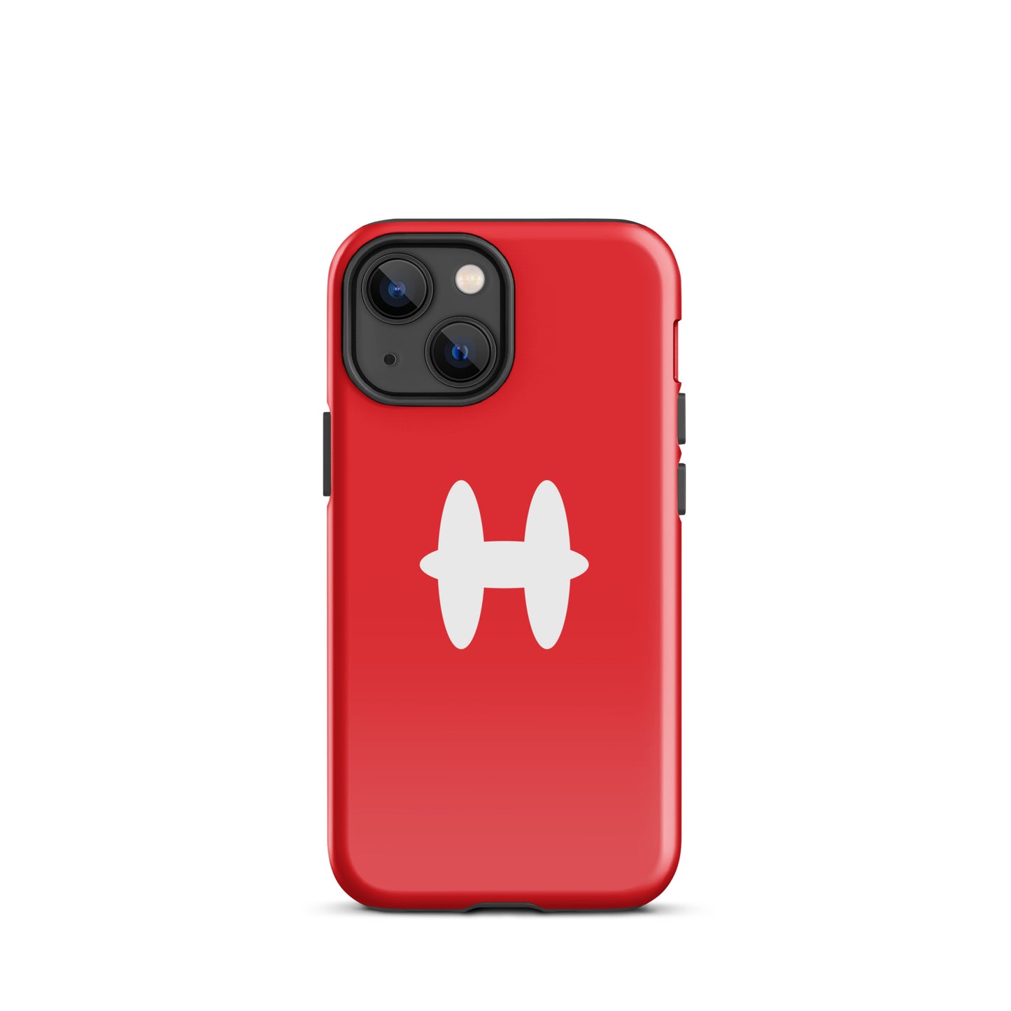 iPhone 13 mini Case Red, white H logo. 