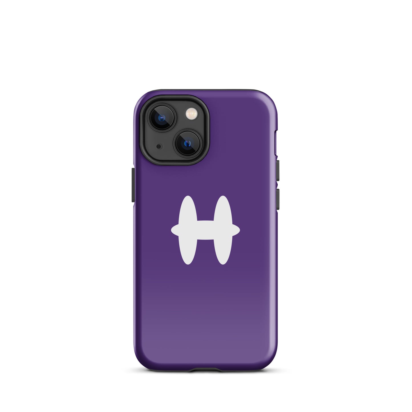 iPhone 13 mini Case Purple, white H logo. 