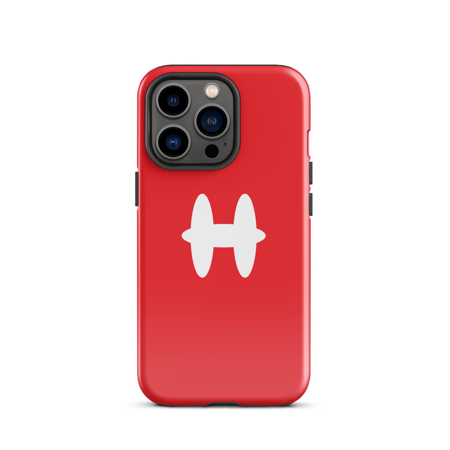 iPhone 13 Pro Case Red, white H logo. 