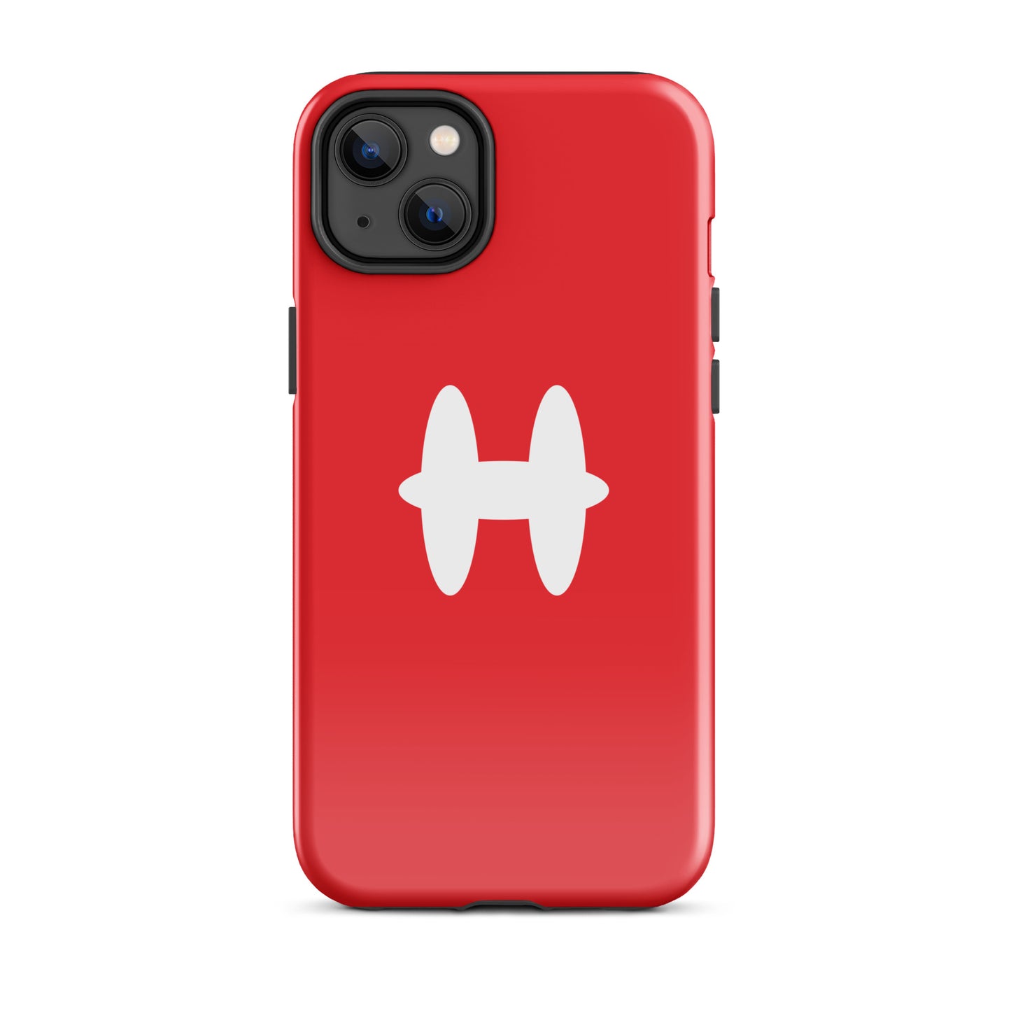 iPhone 14 Plus Case Red, white H logo. 