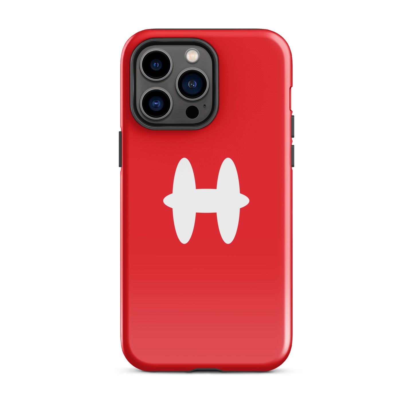 iPhone 14 Pro Max Case Red, white H logo. 