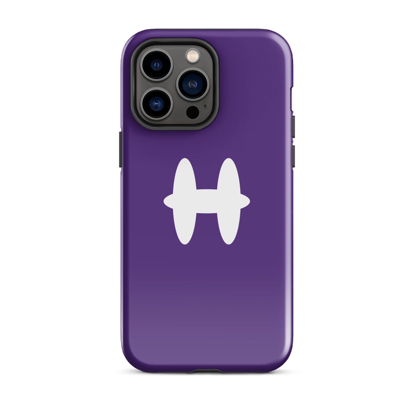 iPhone 14 Pro Max Case Purple, white H logo. 