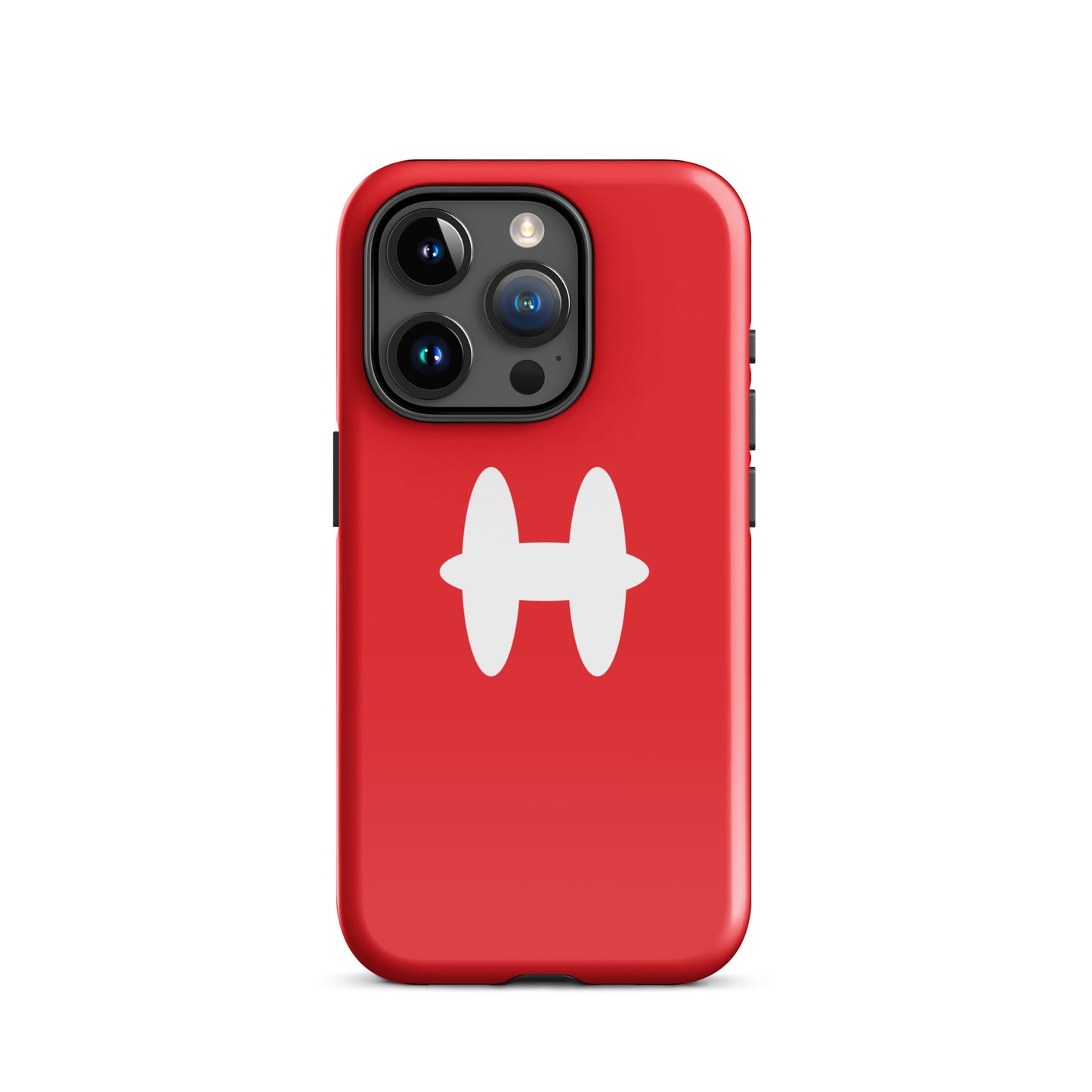 iPhone 15 Pro Case Red, white H logo. 